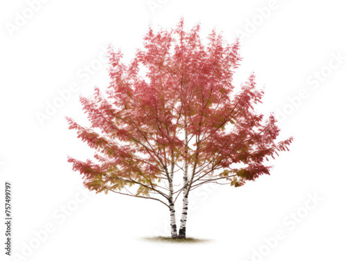 red leafes isolated on transparent background, transparency image, removed background