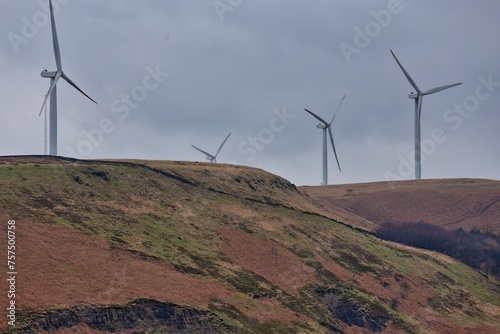 wind turbines in the mountains