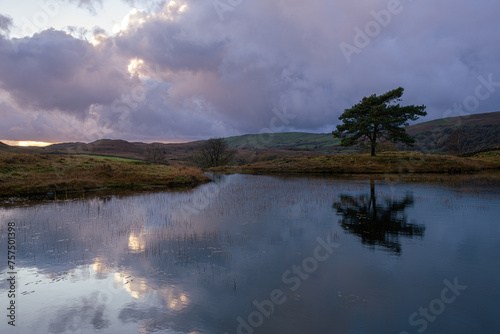 Kelly Hall Tarn at sunset