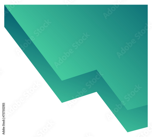 Green gradient shapes for paper corners. Vector illustration. 