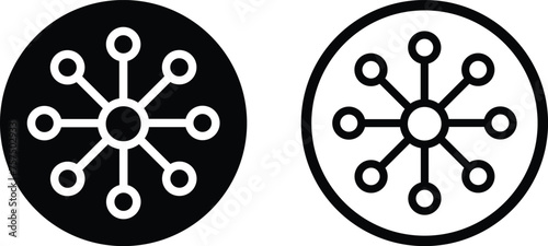 Network connection icon set in two styles isolated on white background . Vector illustration