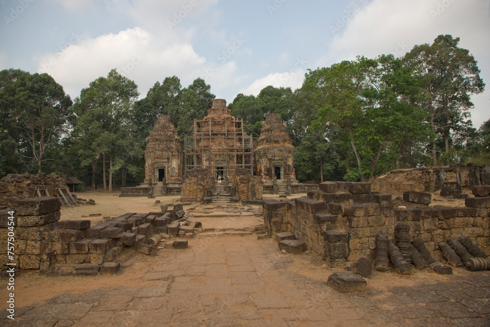 Angkor Wat temple Preah Ko Cambodia view on a sunny autumn day