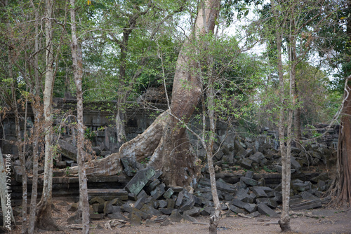 Angkor Wat temple Koh Ker Cambodia view on a cloudy autumn day photo