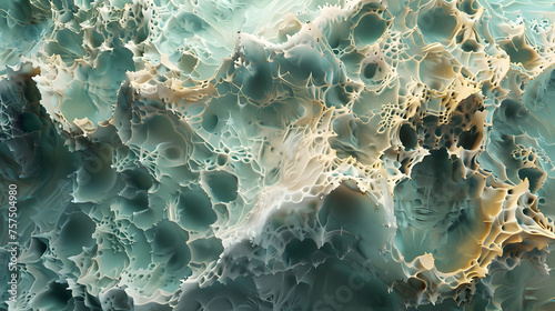 A highly detailed image of a complex, organic network in varying shades of turquoise evoking a sense of connection