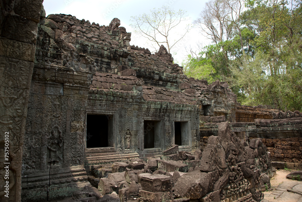 Angkor Wat temple Ta Phrum view on a cloudy autumn day Angkor Wat temple Ta Phrum view on a cloudy autumn day