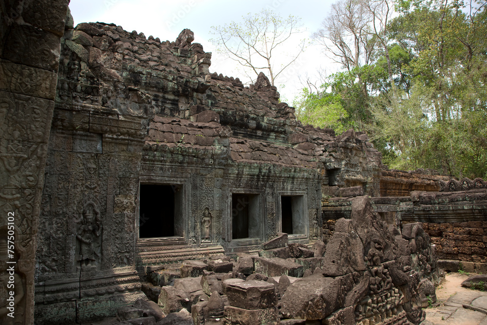 Angkor Wat temple Ta Phrum view on a cloudy autumn day