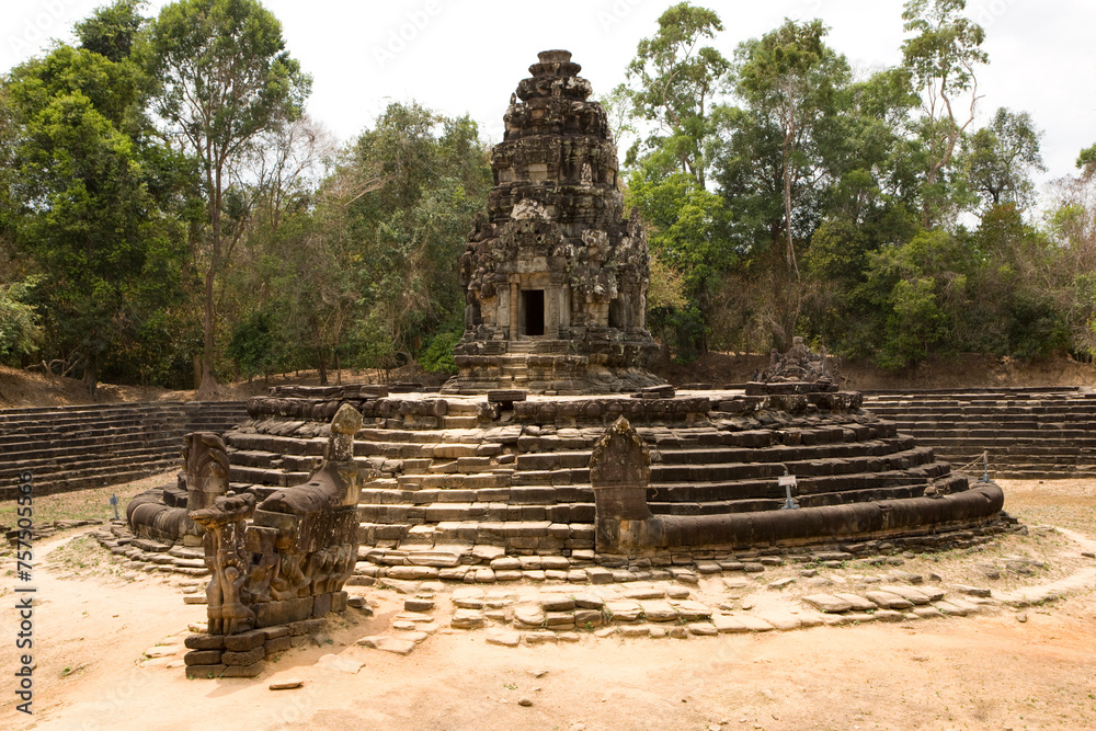 Angkor Wat temple Neak Pean view on a cloudy autumn day Angkor Wat temple Neak Pean view on a cloudy autumn day