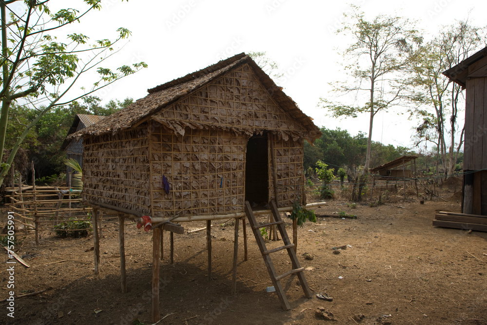 Cambodian houses Cambodia sunny winter day Cambodian houses Cambodia sunny winter day