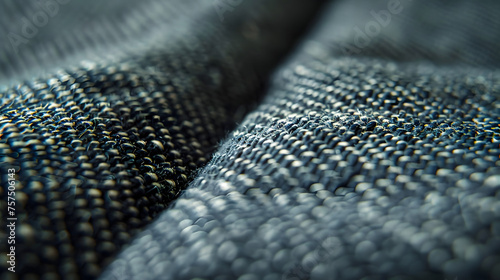 Macro shot of a black bumpy textured fabric that represents sophistication and uniqueness with its intricate details