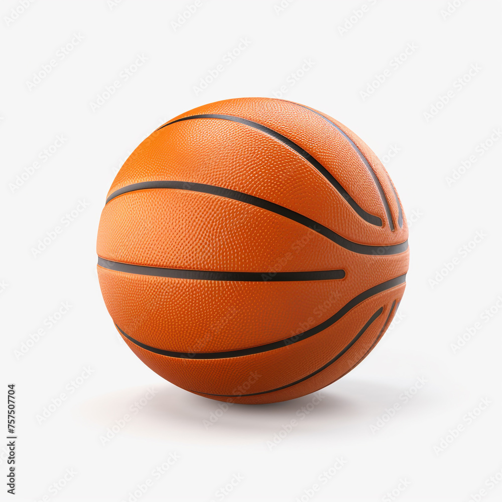 Fototapeta premium a basketball on isolated white background, fully detailed сreated with Generative Ai
