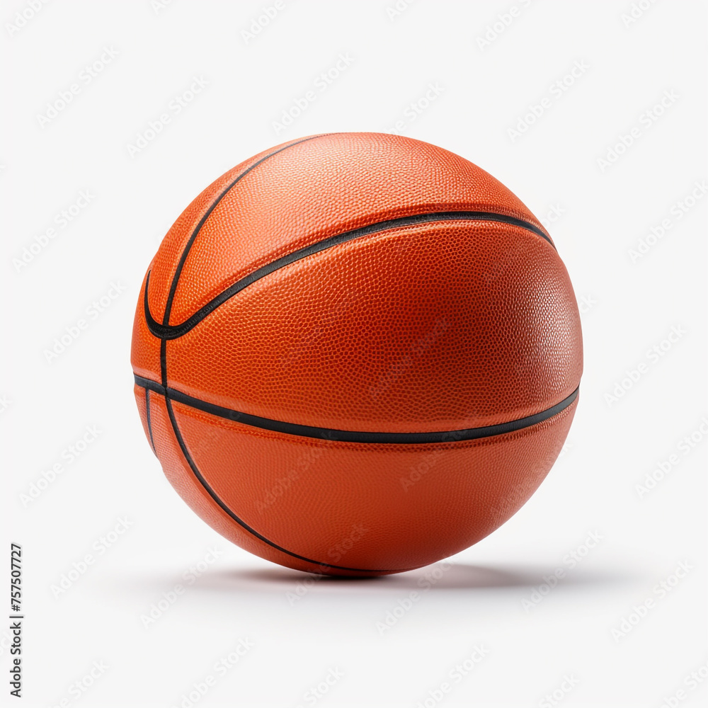 Fototapeta premium a basketball on isolated white background, fully detailed сreated with Generative Ai