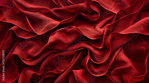 Elegant digital rendering of red fabric folds that create a luxurious and fluid texture, perfect for high-end designs