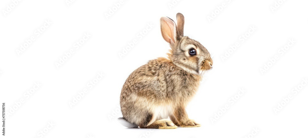 Red bunny rabbit portrait looking front wise to viewer on white background Red bunny rabbit portrait looking front wise to viewer on white background