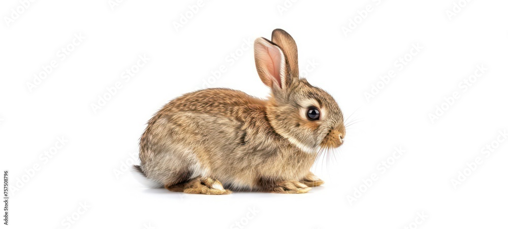 Red bunny rabbit portrait looking front wise to viewer on white background Red bunny rabbit portrait looking front wise to viewer on white background