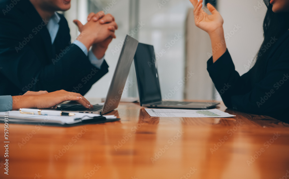Creative team discussing about work at office, Small bussiness teamwork planing business strategy, office life Creative team discussing about work at office, Small bussiness teamwork planing business strategy, office life