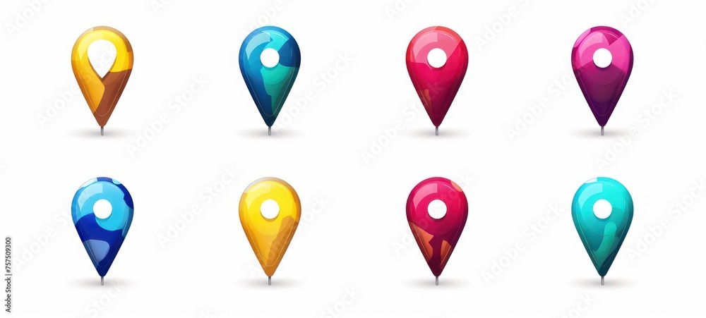 Marker 3D. Map pointer pin set isolated on white background. Web location point, pointer 3d arrow mark illustration set Marker 3D. Map pointer pin set isolated on white background. Web location point, pointer 3d arrow mark illustration set