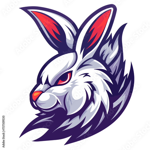 Vector esports logotype rabbit on white background, logo rabbit, icon rabbit, sticker rabbit, symbol rabbit, emblem rabbit, hare