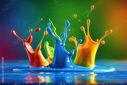 A splash of paint with a rainbow of colors