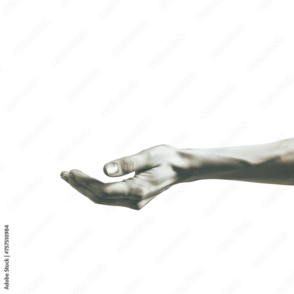 Man hand with palm up isolated Man hand with palm up isolated
