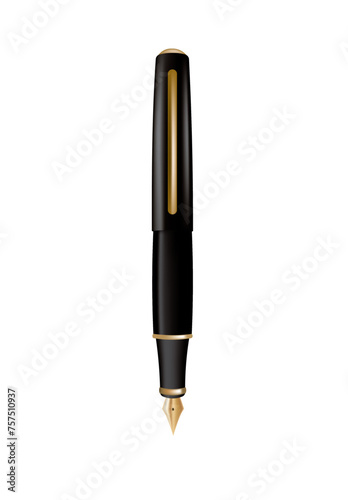 Black fountain pen. vector illustration	