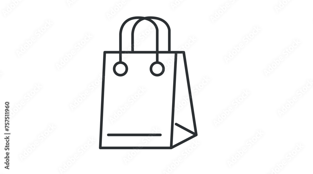 Take Away or Shopping Bag Icon. Vector isolated editable flat black and white illustration of a bag Take Away or Shopping Bag Icon. Vector isolated editable flat black and white illustration of a bag