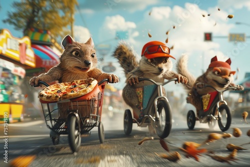 The Great Pizza Delivery Race - Pizza delivery drivers racing against time and each other to deliver pizzas while dodging obstacles like rogue squirrels and runaway shopping carts.