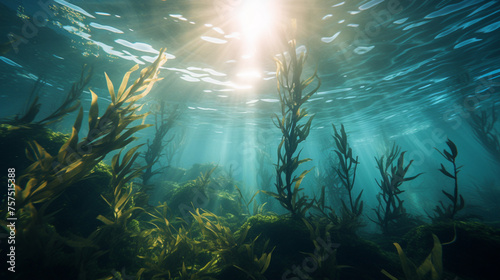 underwater scene with rays of light © Umail