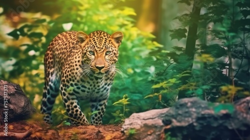 wild leopard in the forest