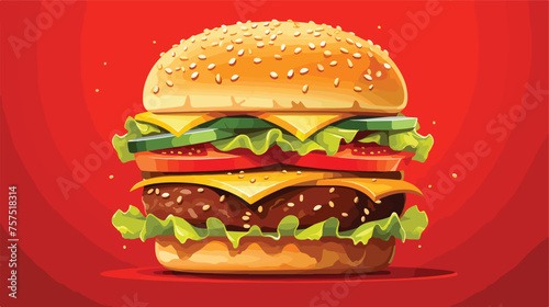 Flat illustration A close-up of a delicious-looking