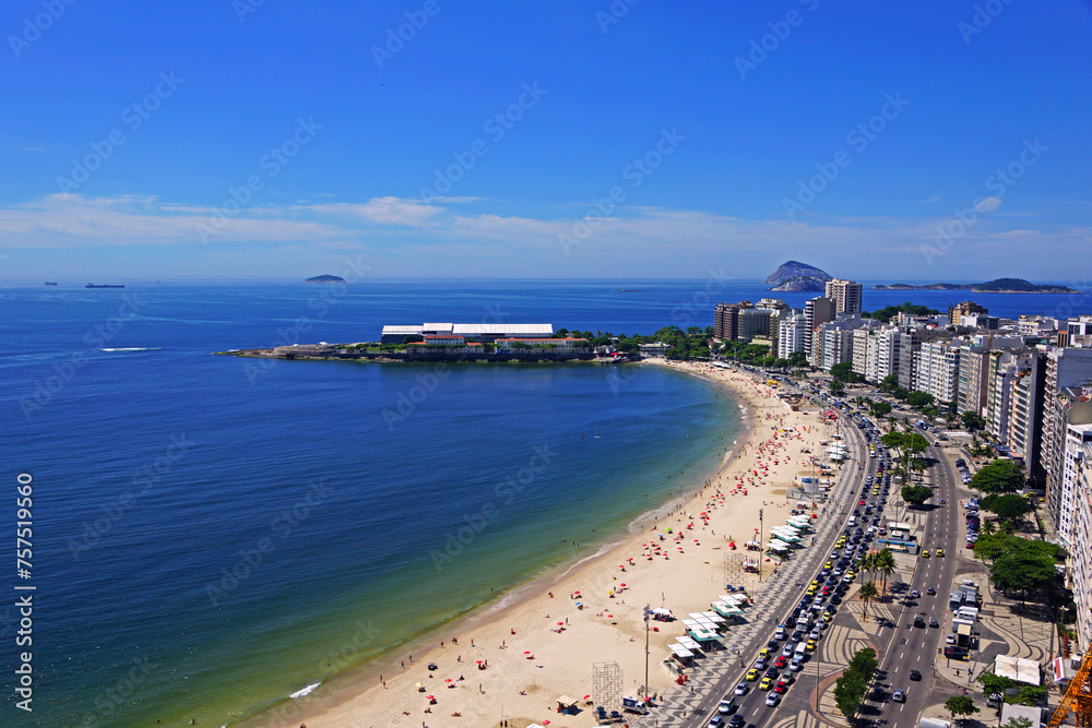 View of Copacabana beach from above building
