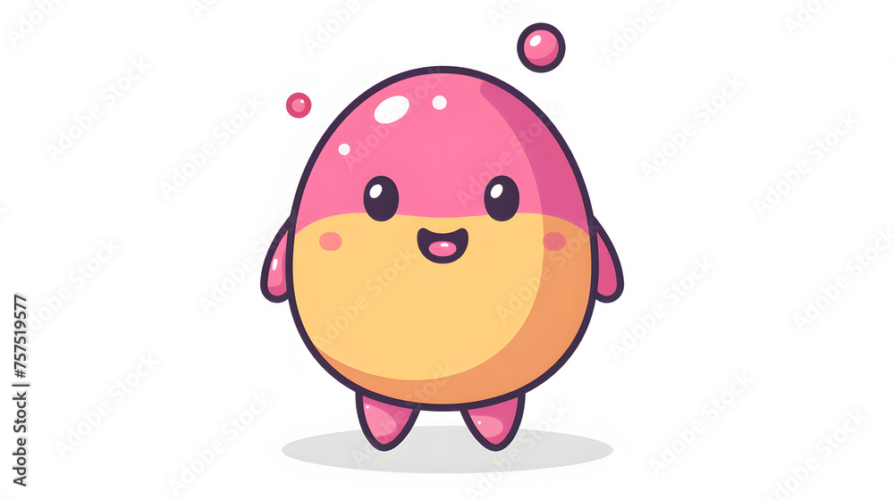 Eye-catching illustration of a two-toned jelly bean character smiling with a heartwarming demeanor Eye-catching illustration of a two-toned jelly bean character smiling with a heartwarming demeanor