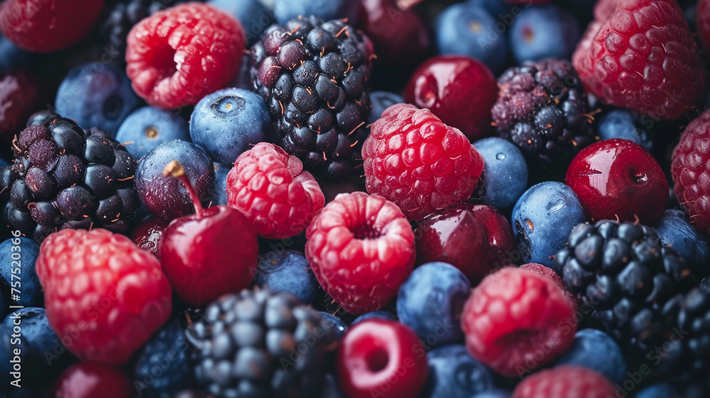 Assorted Fresh Berries Close-Up Assorted Fresh Berries Close-Up