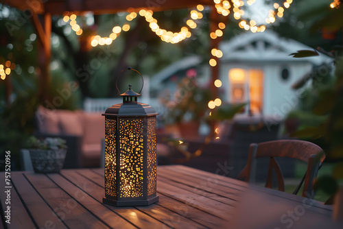 Lantern on Wooden Table