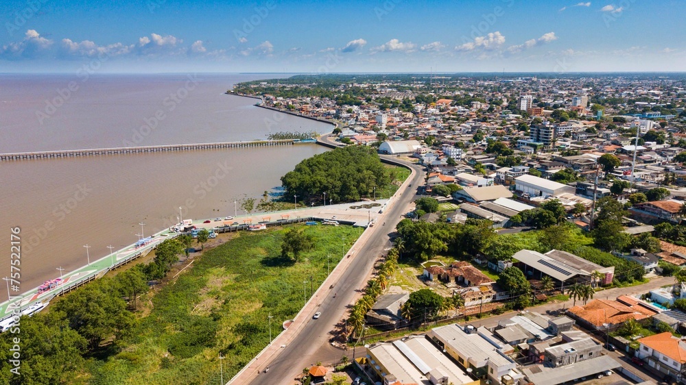 Macapá- aerial panoramic view of the coast