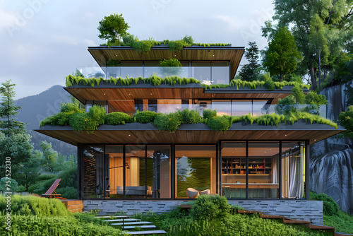  sustainable architecture principles such as passive design and green building materials, showcasing innovative solutions for energy-efficient and eco-friendly construction