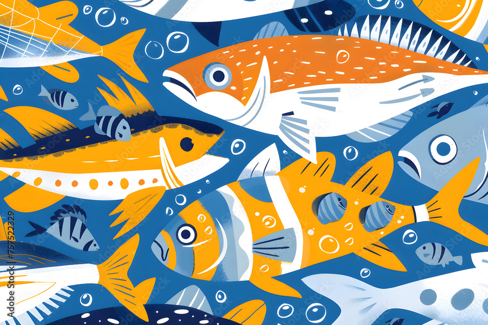 seamless pattern with fishes seamless pattern with fishes