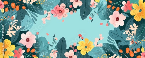 Wallpaper Mural bright flowers background illustration. Torontodigital.ca