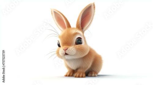 Cute and cuddly bunny rabbit with big eyes and a pink nose. Perfect for Easter, spring, or any other occasion.