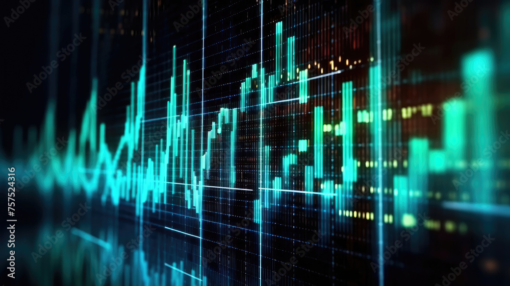 Abstract Technology Background with Technical Financial Charts