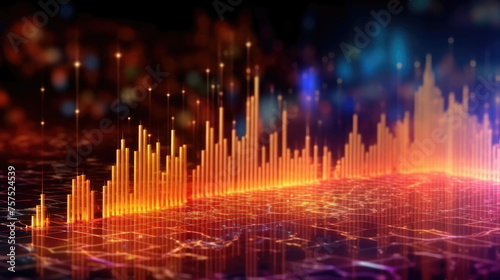 Abstract Technology Background with Technical Financial Charts