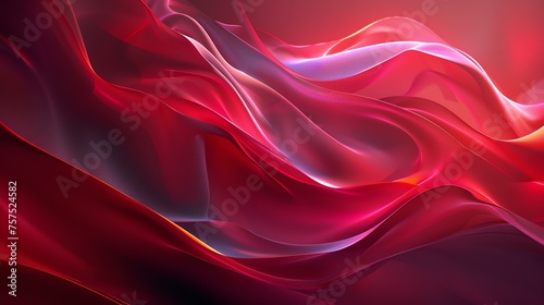 Red flowing liquid. 3D rendering.