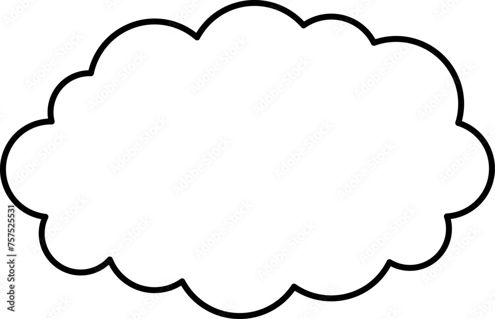 Trendy think bubble in flat style. Think bubble isolated on white background. Cloud line icon Vector art. Trendy think bubble in flat style. Think bubble isolated on white background. Cloud line icon Vector art.