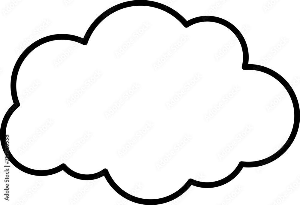 Trendy think bubble in flat style. Think bubble isolated on white background. Cloud line icon Vector art. Trendy think bubble in flat style. Think bubble isolated on white background. Cloud line icon Vector art.