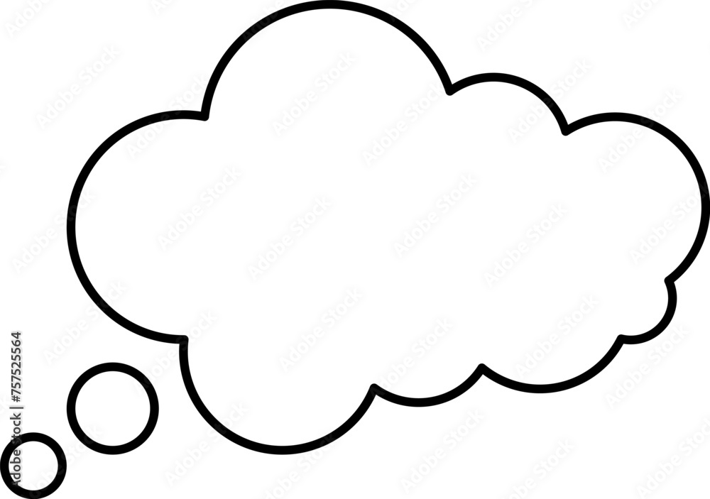 Trendy think bubble in flat style. Think bubble isolated on white background. Cloud line icon Vector art. Trendy think bubble in flat style. Think bubble isolated on white background. Cloud line icon Vector art.