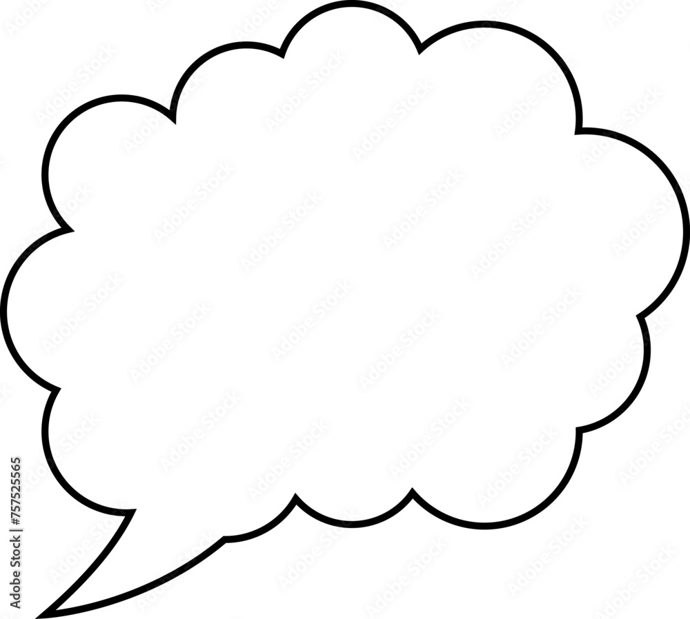 Trendy think bubble in flat style. Think bubble isolated on white background. Cloud line icon Vector art. Trendy think bubble in flat style. Think bubble isolated on white background. Cloud line icon Vector art.