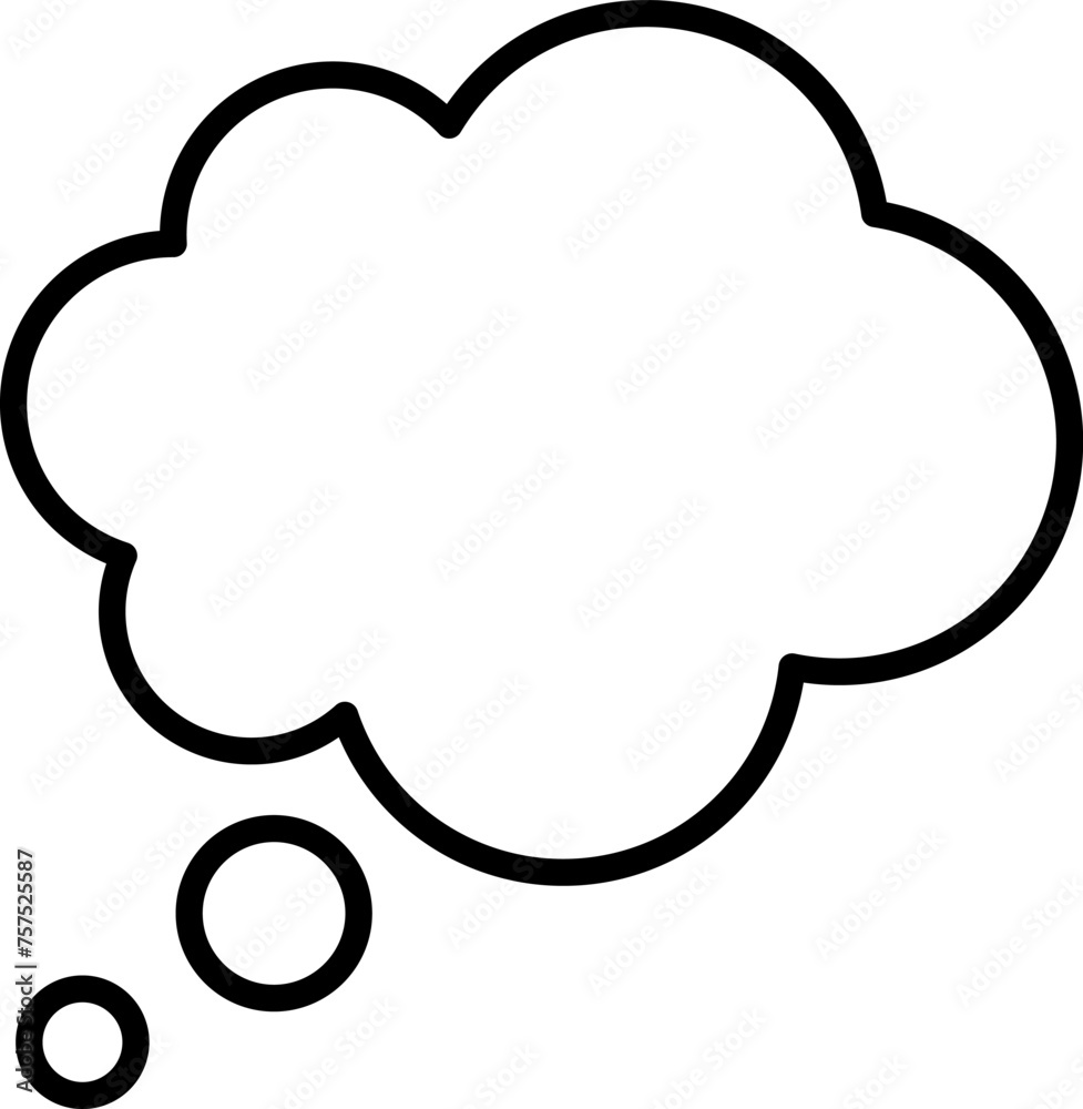 Trendy think bubble in flat style. Think bubble isolated on white background. Cloud line icon Vector art. Trendy think bubble in flat style. Think bubble isolated on white background. Cloud line icon Vector art.