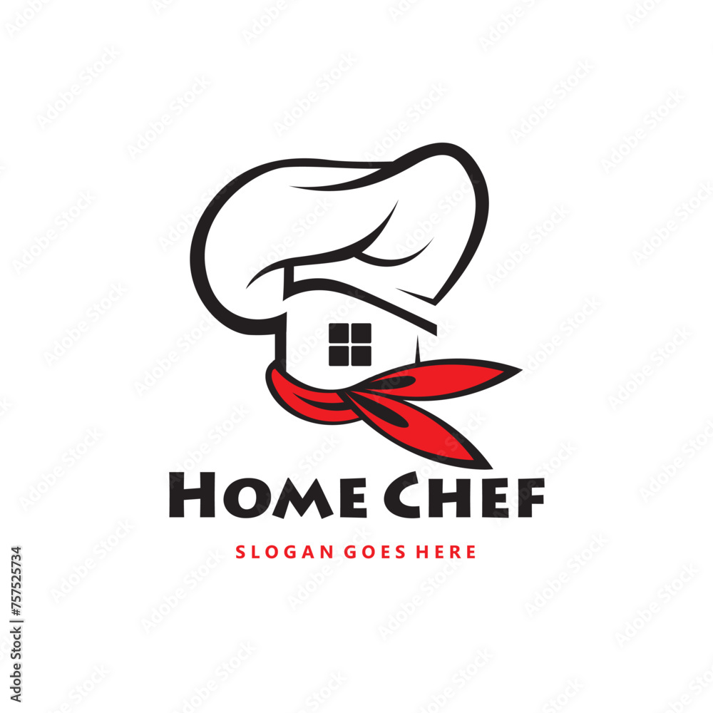 monochrome home chef icon with hat isolated on white background monochrome home chef icon with hat isolated on white background