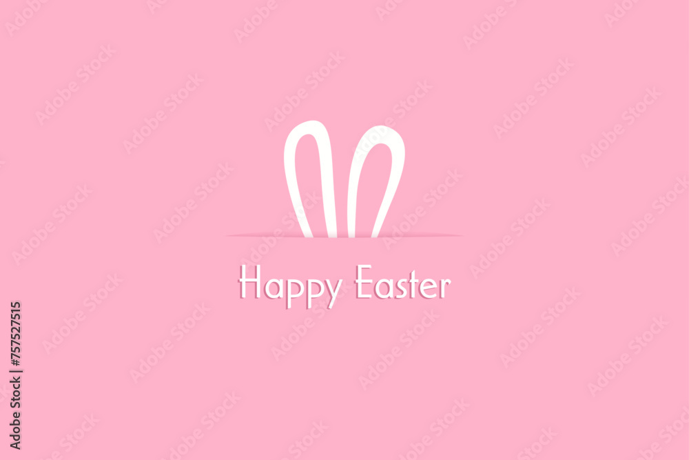 Easter rabbit, easter Bunny. Vector illustration. Easter Day. Happy Easter greeting card, banner with egg, rabbit. Easter Bunny, texture background. - obrazy, fototapety, plakaty 