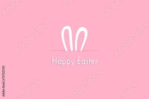 Easter rabbit, easter Bunny. Vector illustration. Easter Day. Happy Easter greeting card, banner with egg, rabbit. Easter Bunny, texture background. photo