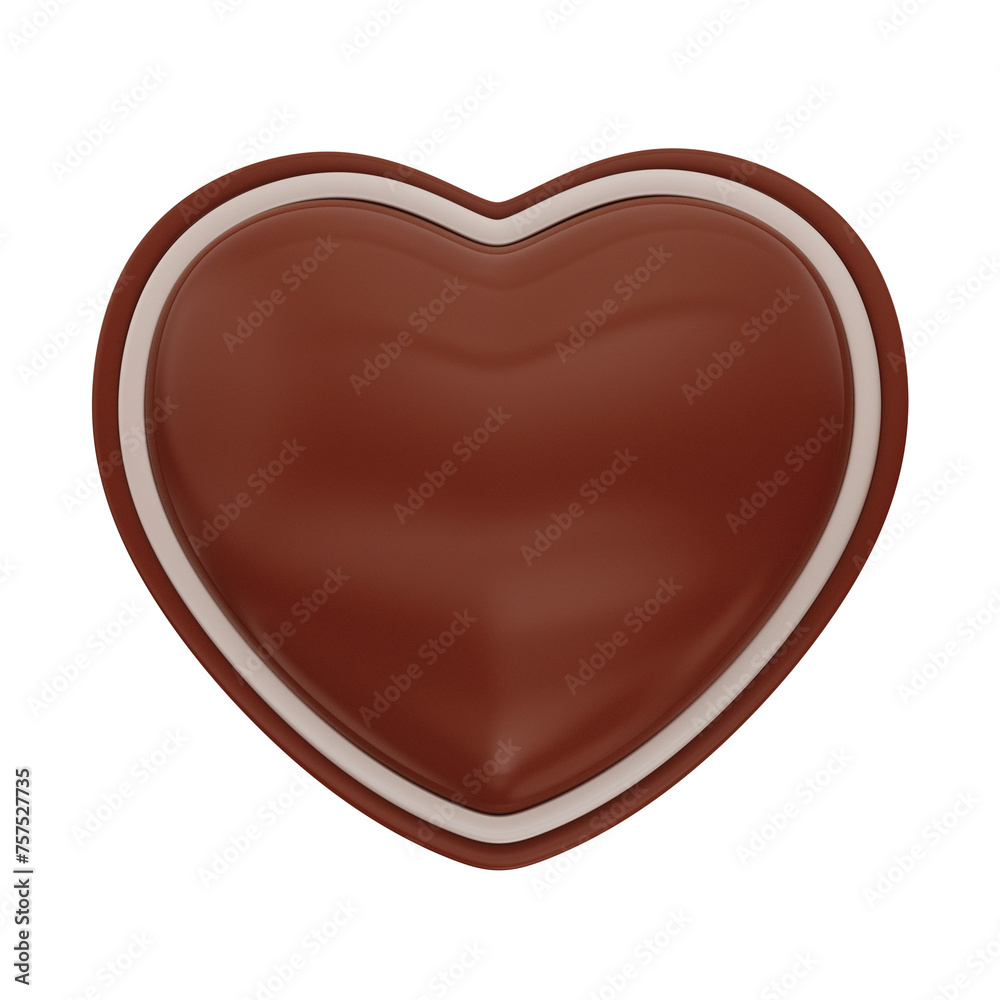 Coração de Chocolate -3d - icon 3d chocolate - heart 3d chocolate 